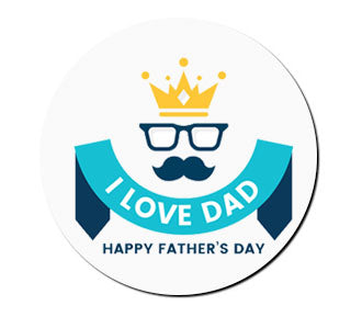 Father's Day Coaster - Love Dad Crown and Glasses