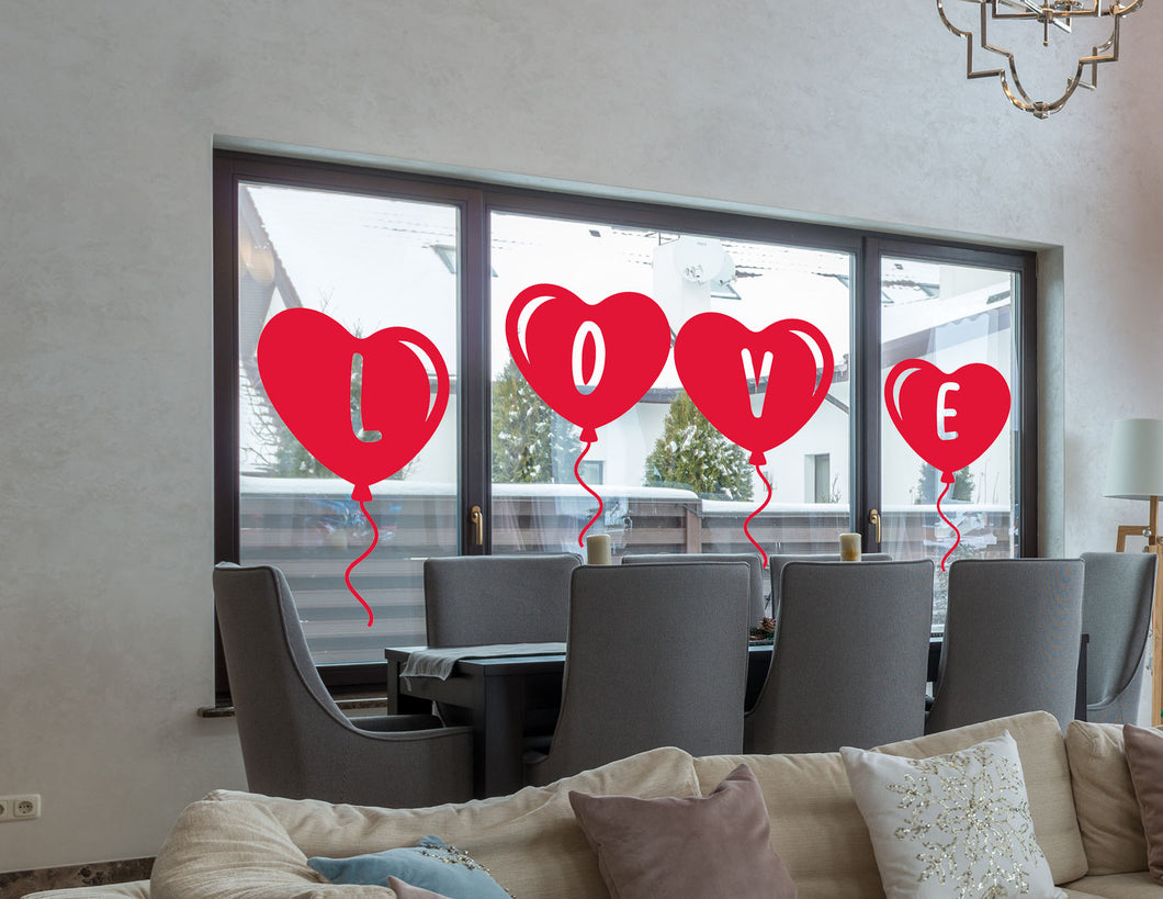 LOVE Balloon Window/Wall Sticker - Valentines Gift Sticker