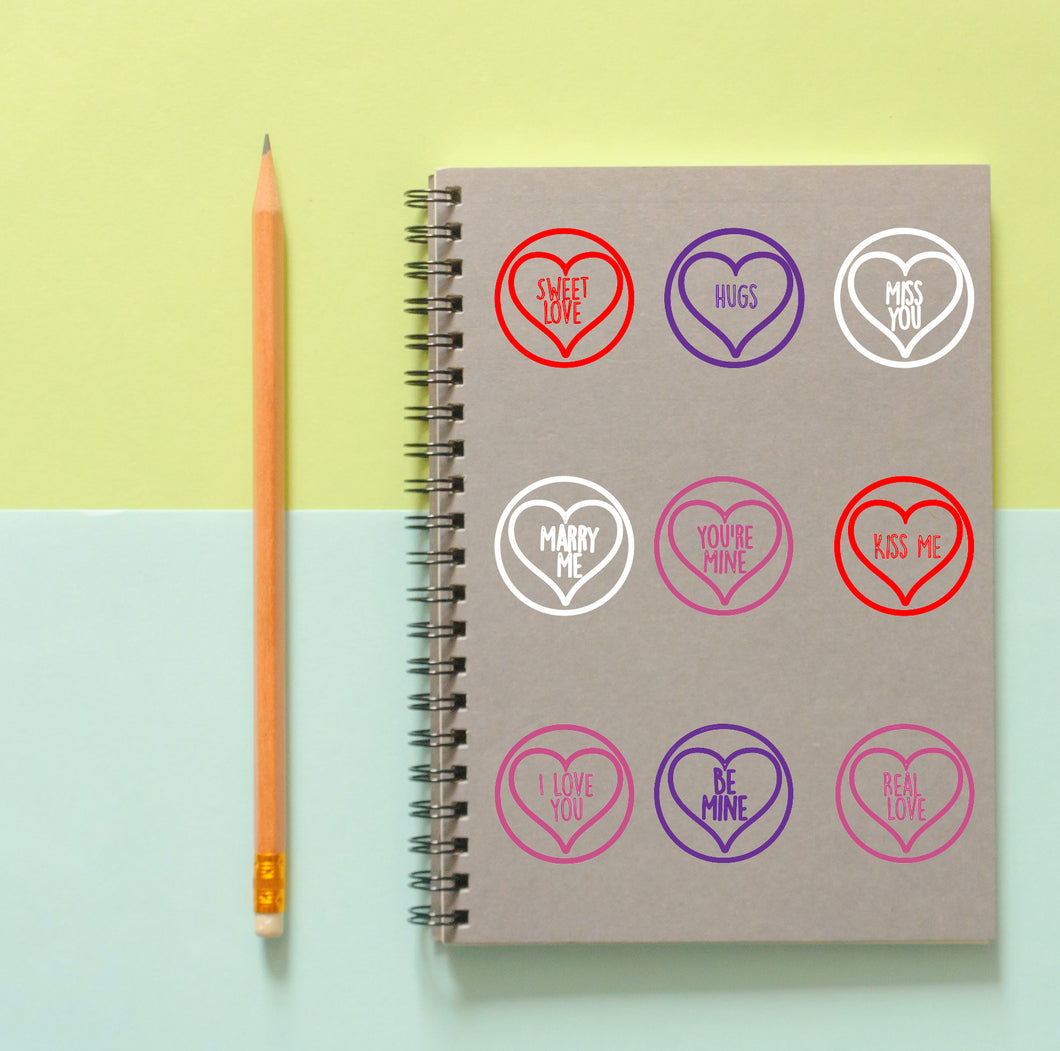 Love Heart Valentines Stickers - Valentines Gift Ideas