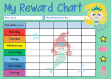 Load image into Gallery viewer, Mermaid A4 Reward Chart