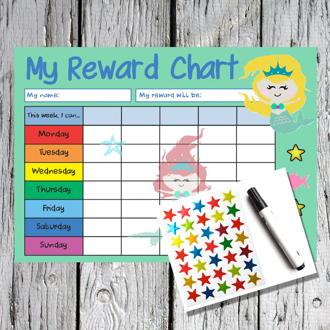 Mermaid A4 Reward Chart