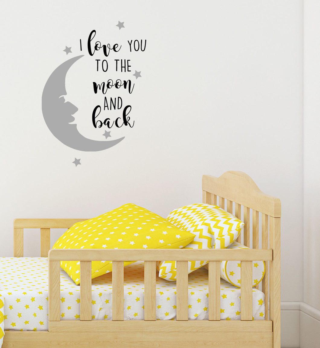 I Love You To The Moon And Back - Children's Wall Art