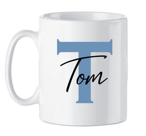 Personalised Mug - Name and Initial - Gift for Him or Her
