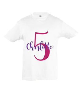 Personalised Name and Age T-shirt - Birthday T-shirt