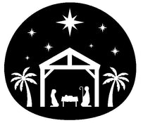 Load image into Gallery viewer, Oval Nativity Scene - Christmas Wall / Window Sticker
