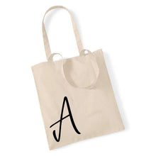 Load image into Gallery viewer, Personalised Choose Your Letter Alphabet Tote Bag