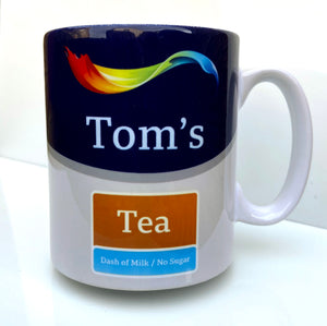 Personalised Name Paint Tin Mug - Tea / Coffee