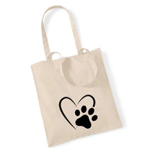 Load image into Gallery viewer, Paw Print Heart - Tote Bag