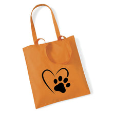 Load image into Gallery viewer, Paw Print Heart - Tote Bag