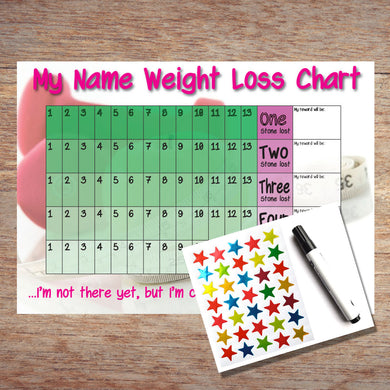 Personalised 5 Stone Weight Loss Chart with Stickers and Pen