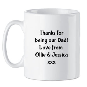 Father's Day Mug - Personalised - Moustache Banner