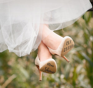Personalised Wedding Shoe Vinyl Stickers - Weddings