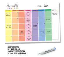 Load image into Gallery viewer, Magnetic Wipe Clean Monthly Family Planner - A3 Size
