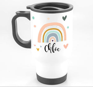 Personalised Rainbow Travel Mugs
