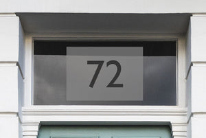 House Number Sticker - Rectangle - Frosted Etch Effect