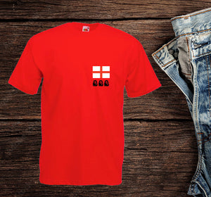 Personalised Three Lions England T Shirt - Red or White