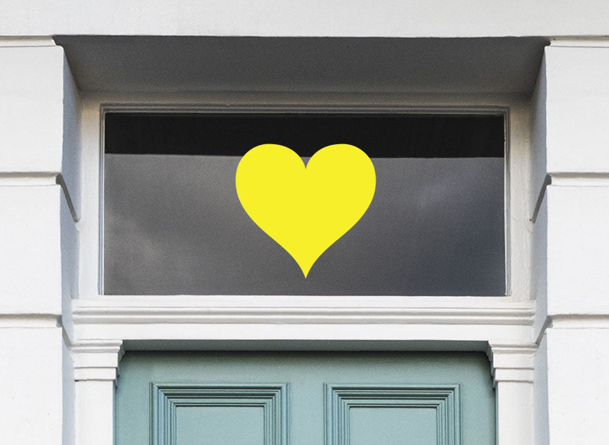 Yellow Memorial / Remembrance Heart - Vinyl Wall / Window Sticker