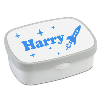 Personalised Lunch Box Name Sticker - Rocket and Stars