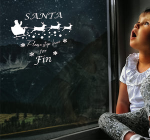 Santa Please Stop Here- Christmas Wall / Window Sticker