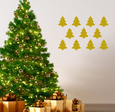 Christmas trees - Set of 12 - Christmas Wall / Window Sticker