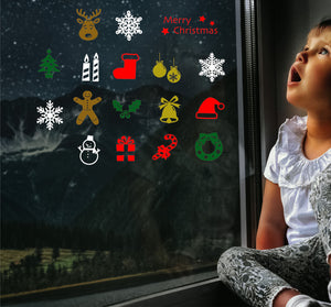 17 Mini Christmas Sticker  - Christmas Wall / Window Sticker
