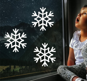 Large Snowflake - Set of 3 - Christmas Wall / Window Sticker
