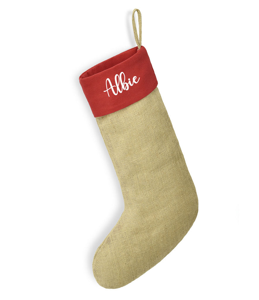 Jute Stocking With Personalisation - Christmas Gift