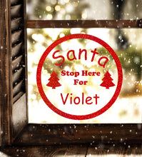 Load image into Gallery viewer, Santa Stop Sign - Christmas Wall / Window Sticker
