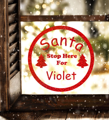 Santa Stop Sign - Christmas Wall / Window Sticker