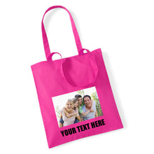 Load image into Gallery viewer, Personalised Photo Tote Bag - With Text