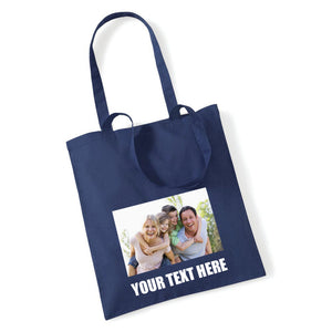 Personalised Photo Tote Bag - With Text
