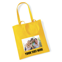Load image into Gallery viewer, Personalised Photo Tote Bag - With Text