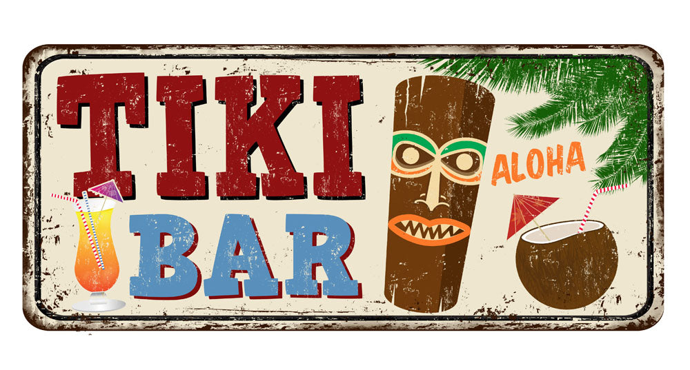 Tiki Style Aluminum Bar Sign - Home Pub