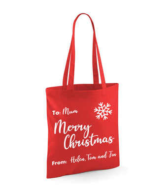 Christmas Personalised Gift Bag - Tote Bag