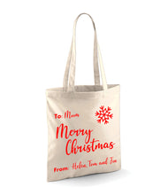 Load image into Gallery viewer, Christmas Personalised Gift Bag - Tote Bag