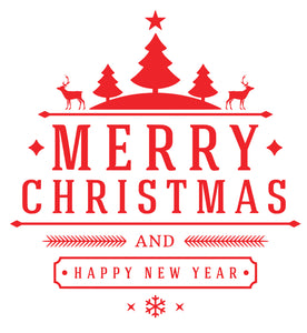 Merry Christmas And A Happy New Year - Christmas Wall / Window Sticker