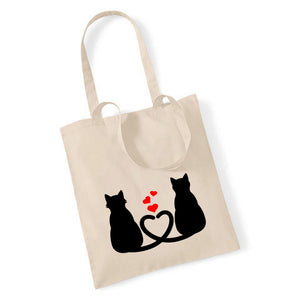 Two Cats With Hearts - Tote Bag