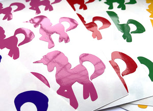 Rainbow Unicorn Stickers - Set of 7 colours