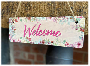 Floral Hanging MDF Sign - Home Motivation Personalised Plaque