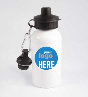 Personalised Logo White Aluminum Water Bottle - 450ml